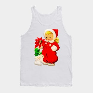 Vintage Christmas Girls Poinsetta Tank Top